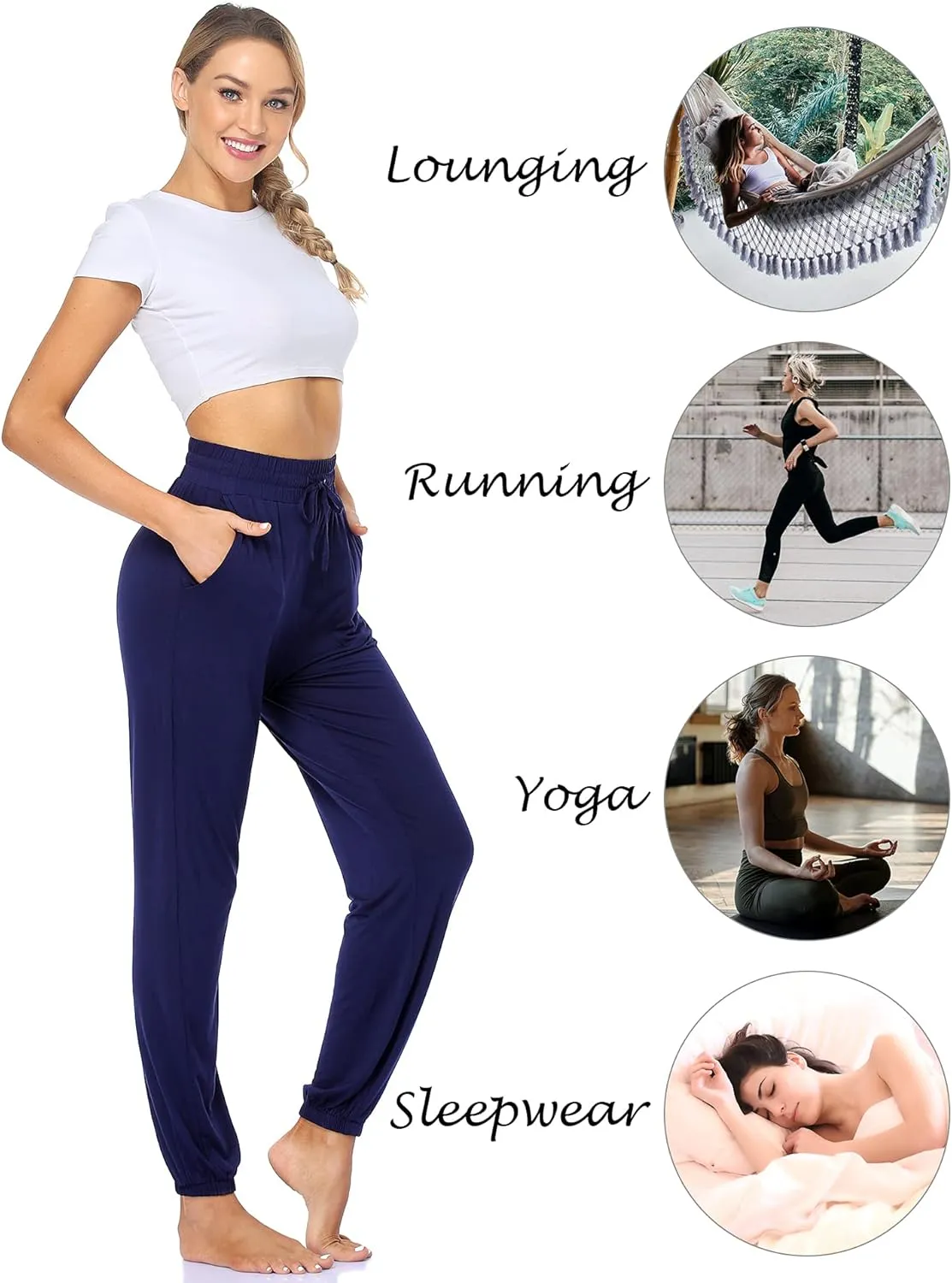 ASIMOON Womens Sweatpants Yoga Joggers Pants Casual Lightweight Exercise Running Athletic Lounge Pants with Pockets