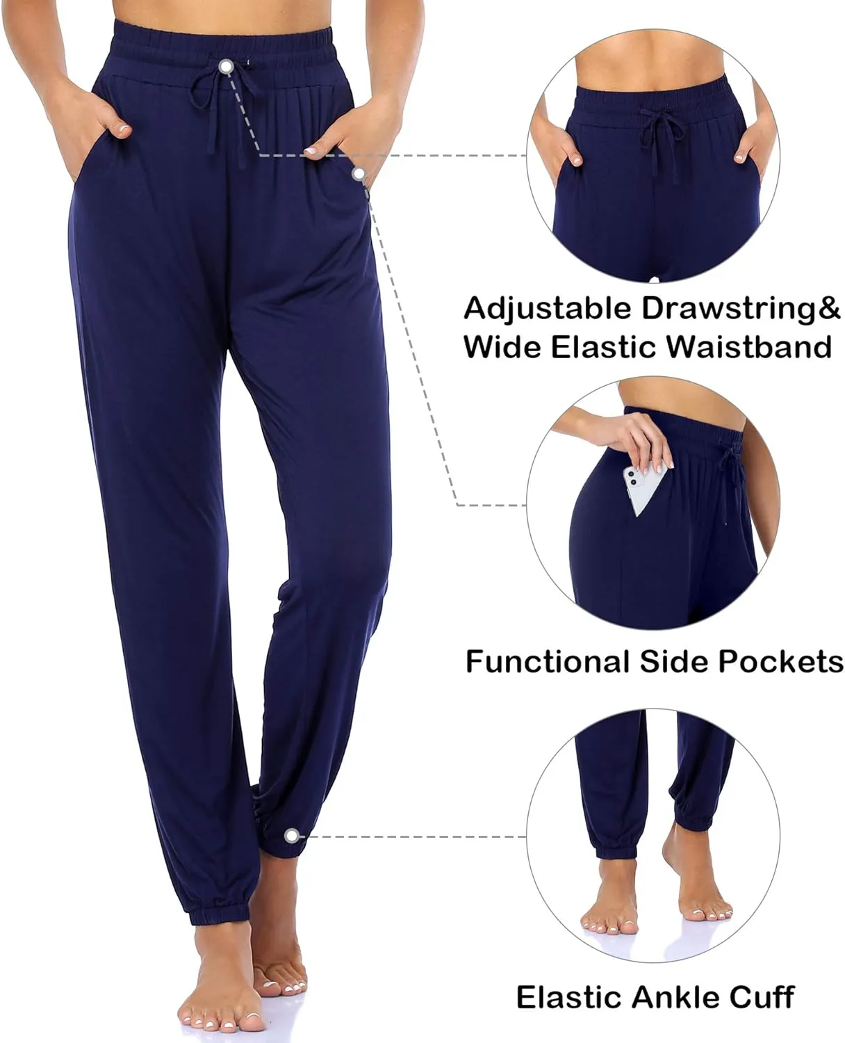 ASIMOON Womens Sweatpants Yoga Joggers Pants Casual Lightweight Exercise Running Athletic Lounge Pants with Pockets