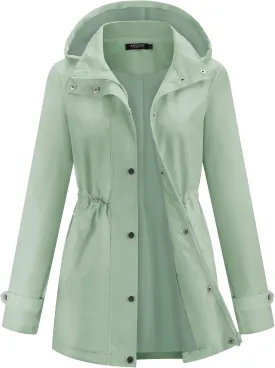 Avoogue Rain Jacket for Women Waterproof Lightweight Hooded Raincoat for Hiking Travel Outdoor