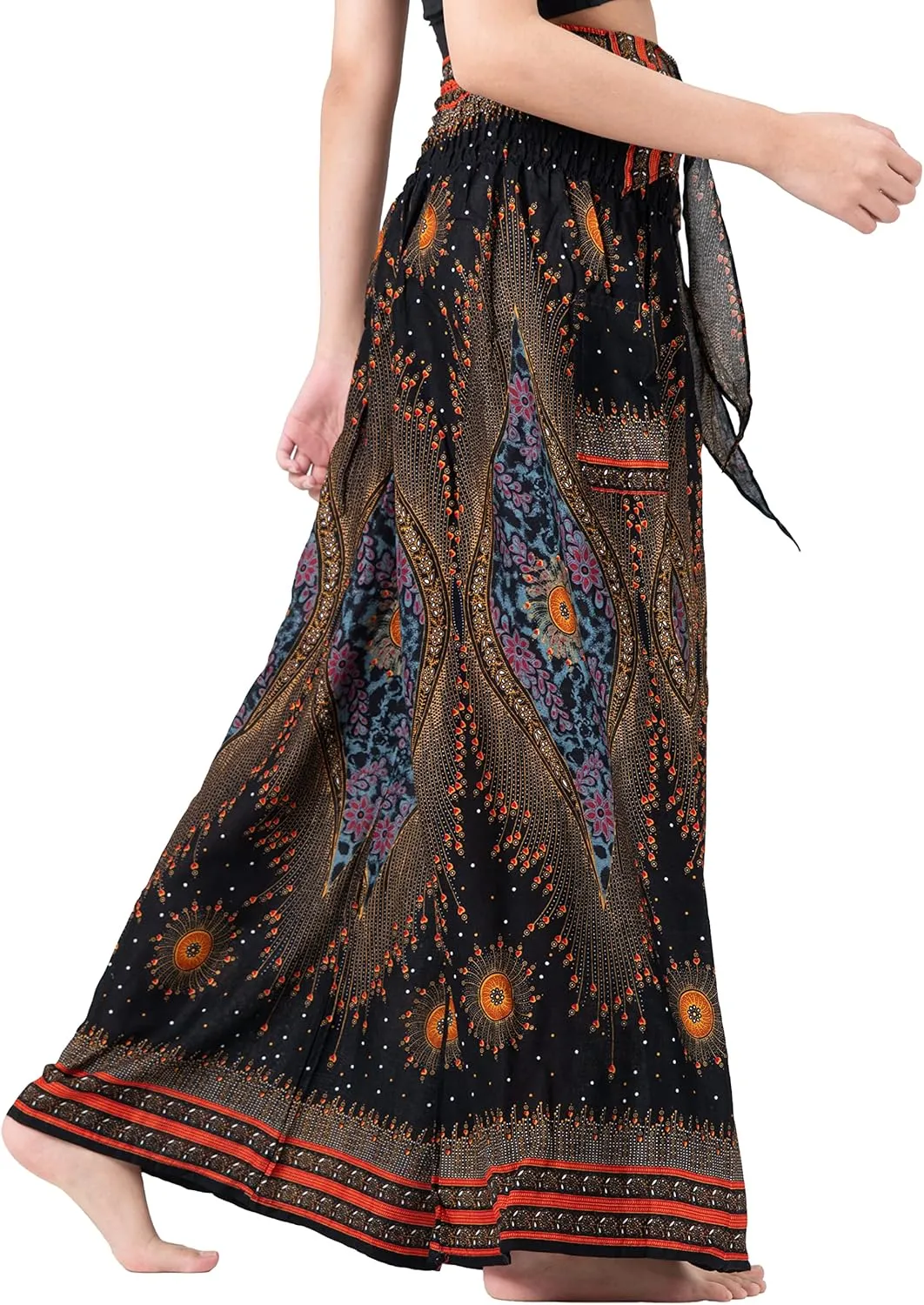 B BANGKOK PANTS Women's Boho Palazzo Pants Yoga Wide Leg Pants