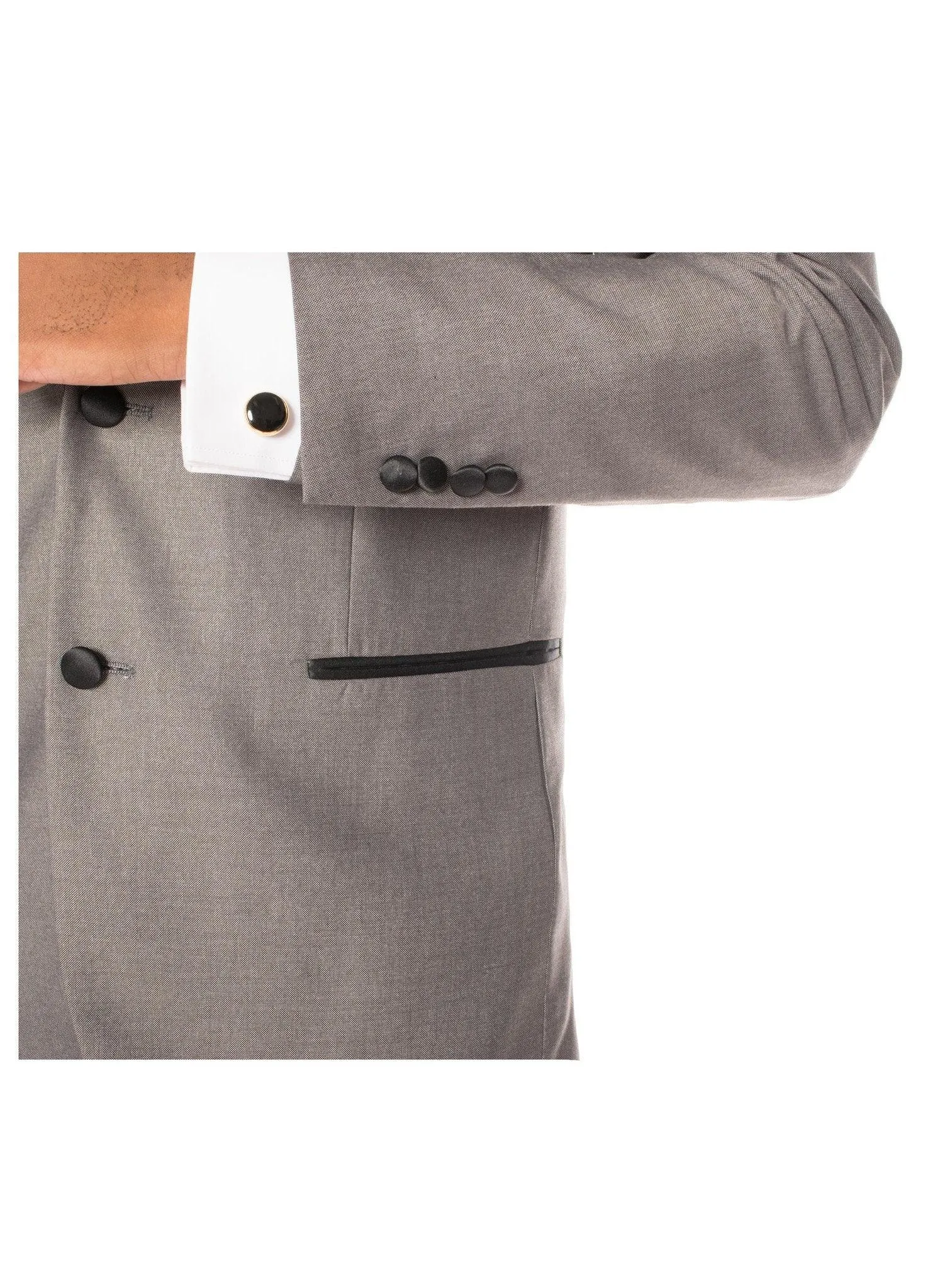 Celio Grey & Black Slim Fit 3 Piece Tuxedo