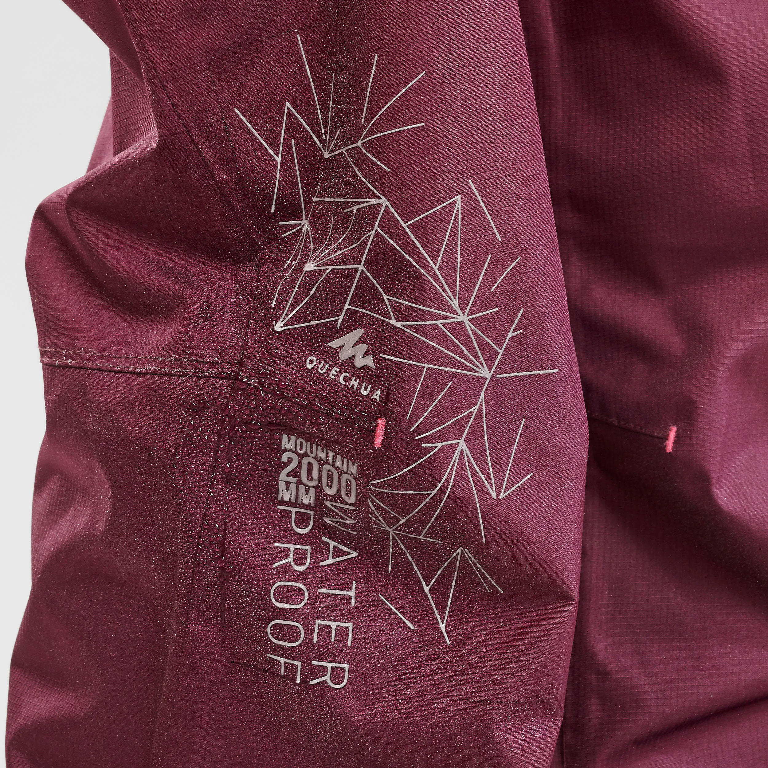 Children's waterproof trousers Quechua MH500 for hiking, purple
