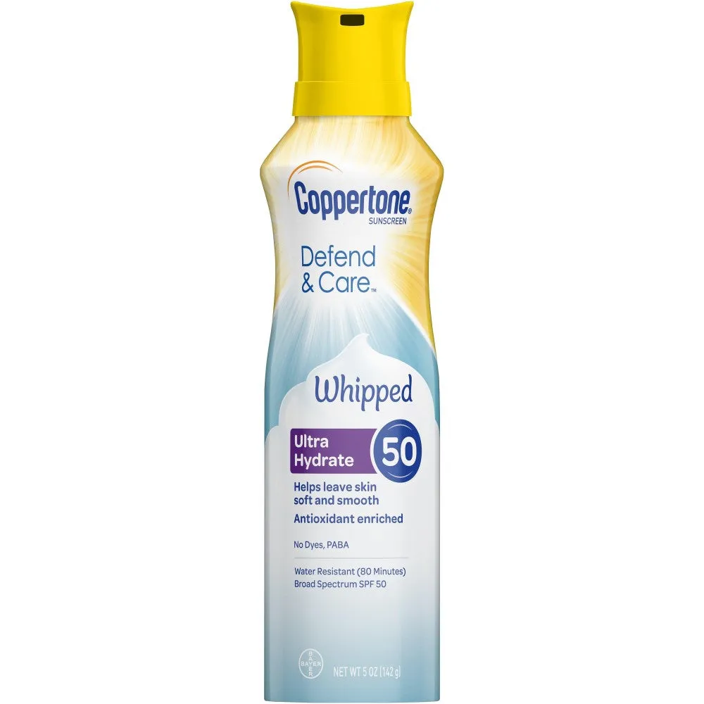 Coppertone Defend & Care Sunscreen Whipped Lotion - SPF 50 - 5.0 oz.