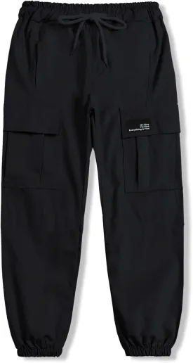 Cromoncent Girls&Womens Cargo Pants Elastic Waist Lightweight Outdoor Jogger Pants, 6 Years - XX-Large