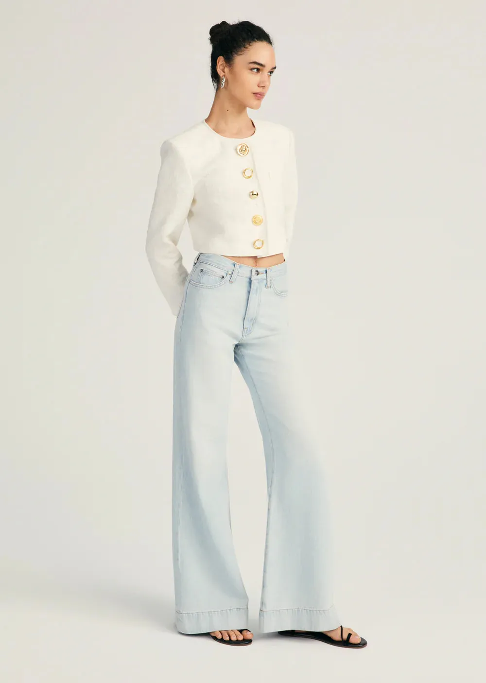 Derek Lam 10 Crosby - Coralie High Rise Wide Leg in Cooper Light
