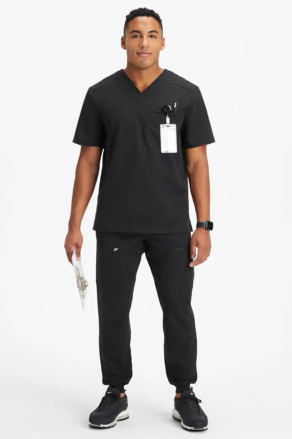 Fabletics Men's All-Shift 5-Pocket Scrub Jogger - MotionTech, 4-Way Stretch, Pocket-Packed, Lightweight, Semi-Slim Fit