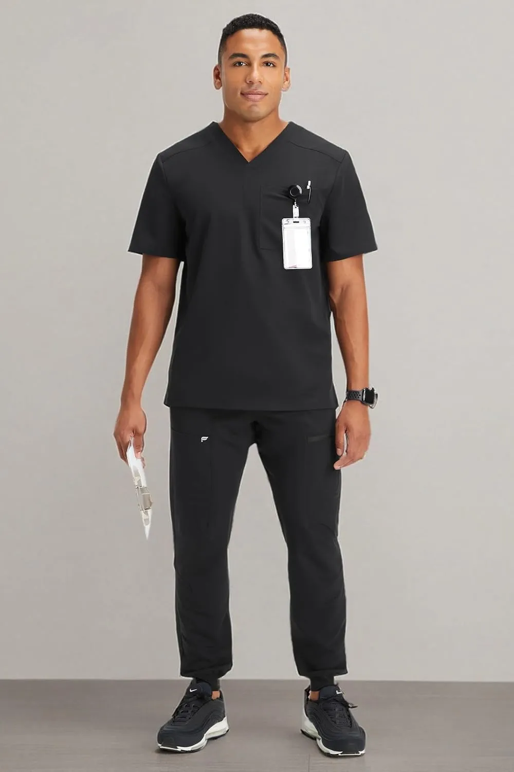 Fabletics Men's All-Shift 5-Pocket Scrub Jogger - MotionTech, 4-Way Stretch, Pocket-Packed, Lightweight, Semi-Slim Fit