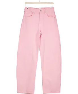 FRAME Pink Long Barrel High-rise Wide-leg Jeans UK 6
