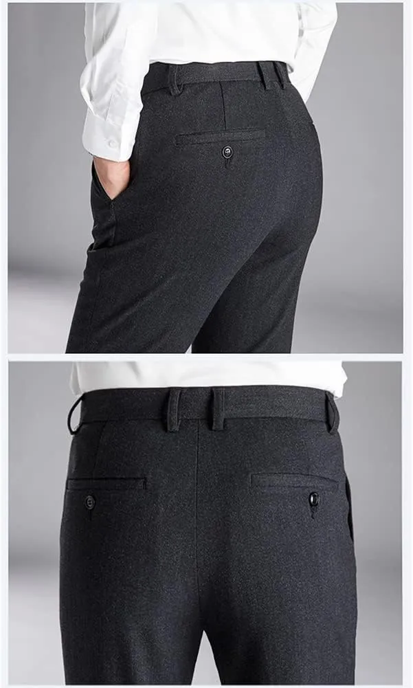 HAORUN Men Bell Bottom Pants Vintage 60s 70s Flare Formal Dress Trousers Slim Fit