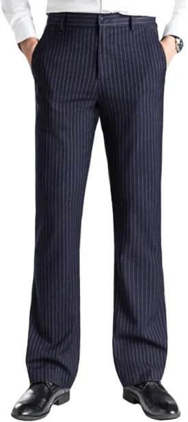 HAORUN Men Bell Bottom Pants Vintage 60s 70s Flare Formal Dress Trousers Slim Fit