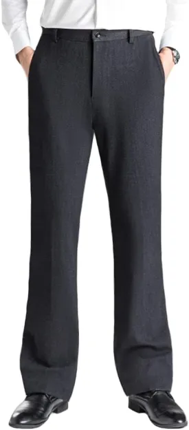 HAORUN Men Bell Bottom Pants Vintage 60s 70s Flare Formal Dress Trousers Slim Fit