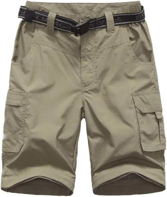 JOMLUN Boys Scout Pants Convertible Hiking Quick Dry Zip Off Pants Outdoor Climbing Casual Trouser Kids Youth Cargo Pants