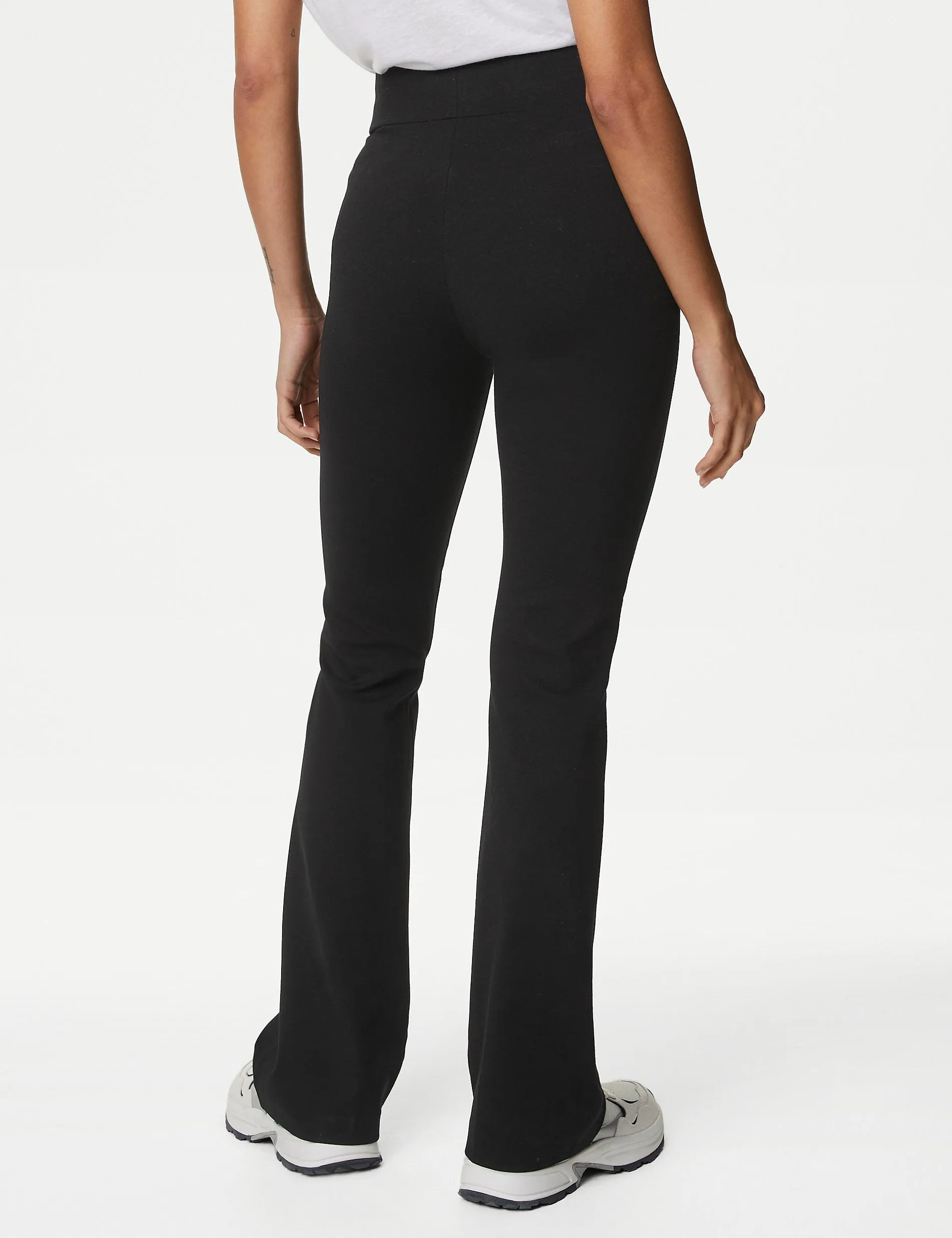 Marks & Spencer Elastic Waist Jersey Flare Trousers, Black