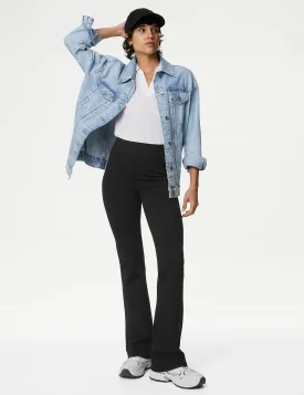 Marks & Spencer Elastic Waist Jersey Flare Trousers, Black