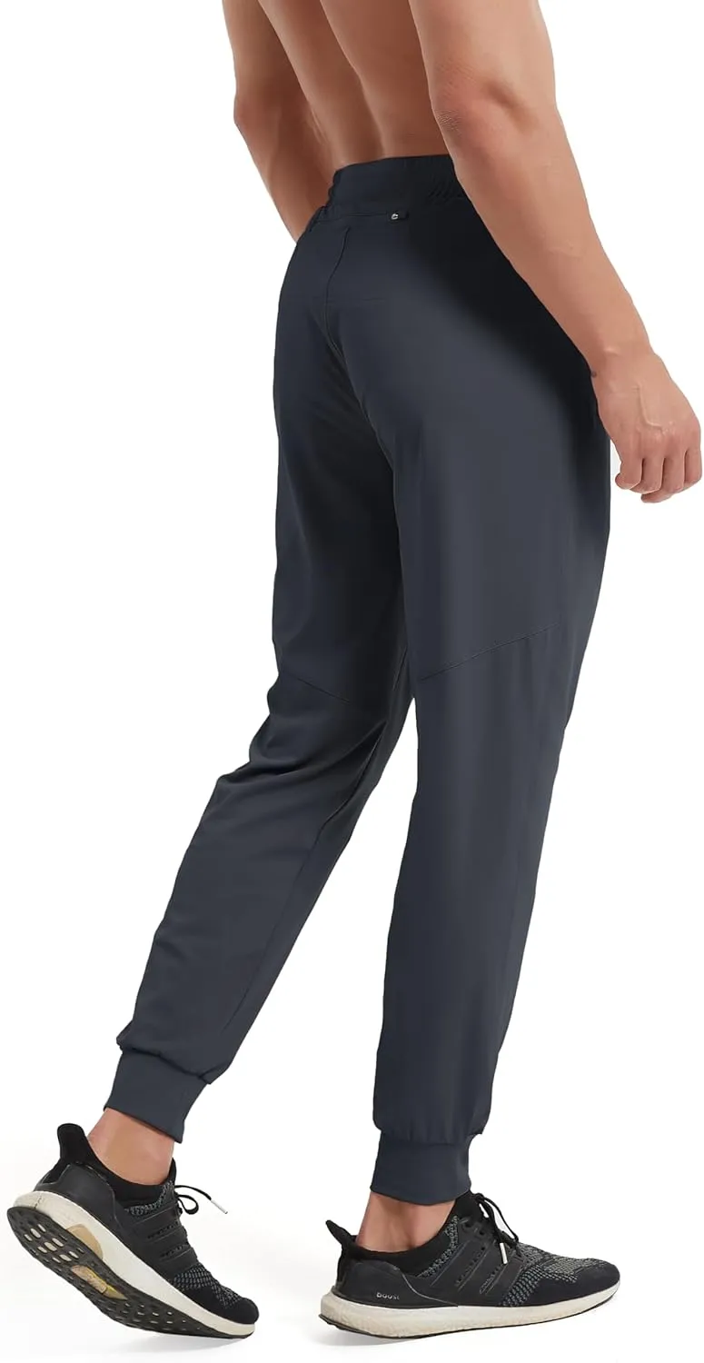 Men's Athletic Jogging Hiking Pants Lightweight Quick Dry Pants Gym Running Sweatpants Workout with Zipper Pockets