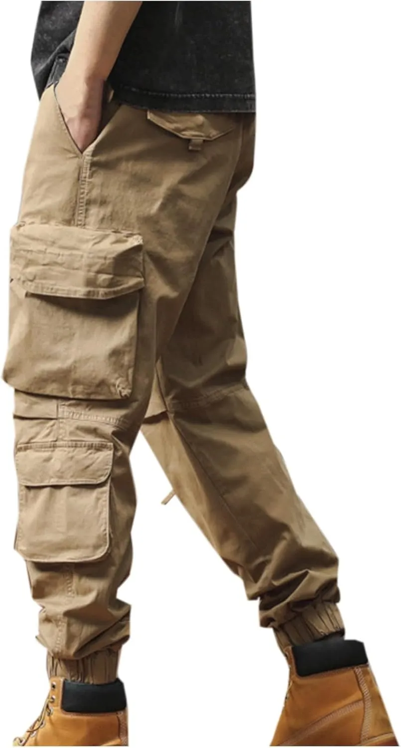 Men's Cargo Pants Stretch Ripstop Waterproof Utility Hiking Pants Casual Athletic Jogger Sports Outdoor Trousers