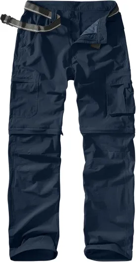 Men's Outdoor Quick Dry Convertible Lightweight Hiking Fishing Zip Off Safari Trousers
