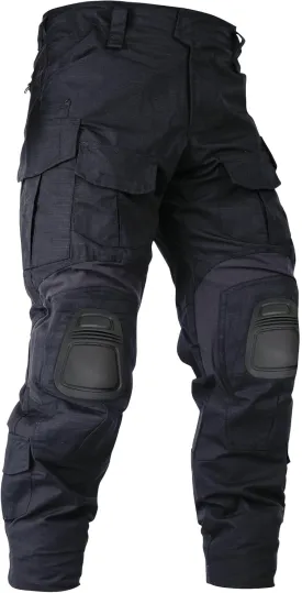 Mens Tactical Pants with Knee Pads Camo Cargo Pants Waterproof Hiking Pants 10 Pockets No Belt