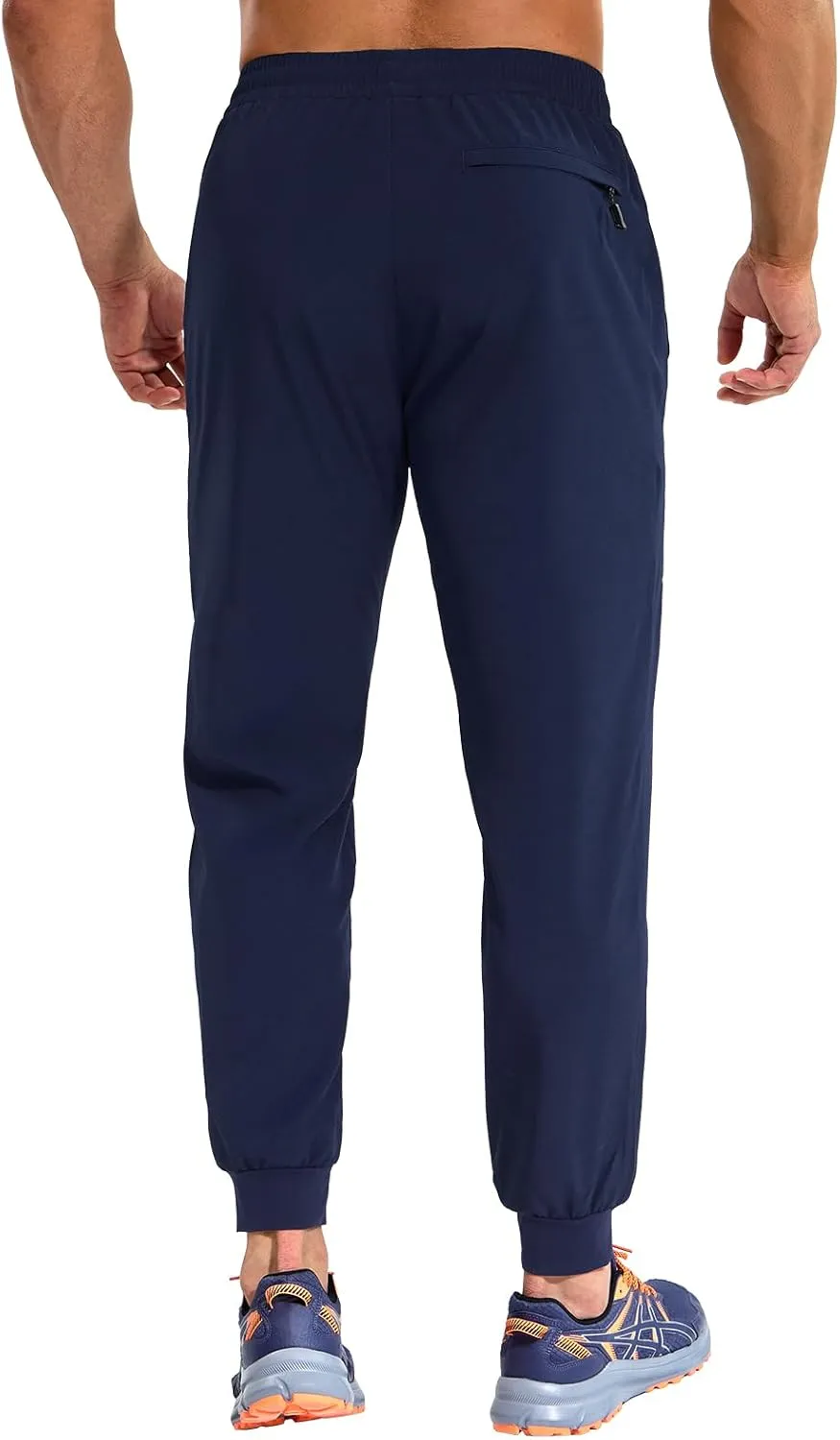 MIER Men's Athletic Running Pants Lightweight Workout Gym Joggers Dry Fit Track Active Sweatpants with Zipper Pockets