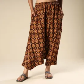 Multicolor - Kalamkari Block Printed Cotton Elasticated Harem Pant