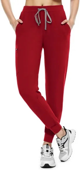 Women's Scrub Pants, Lightweight Soft Stretch Yoga Jogger with Elastic Drawstring Waistband, Mid-Rise Slim Fit Cargo Pants