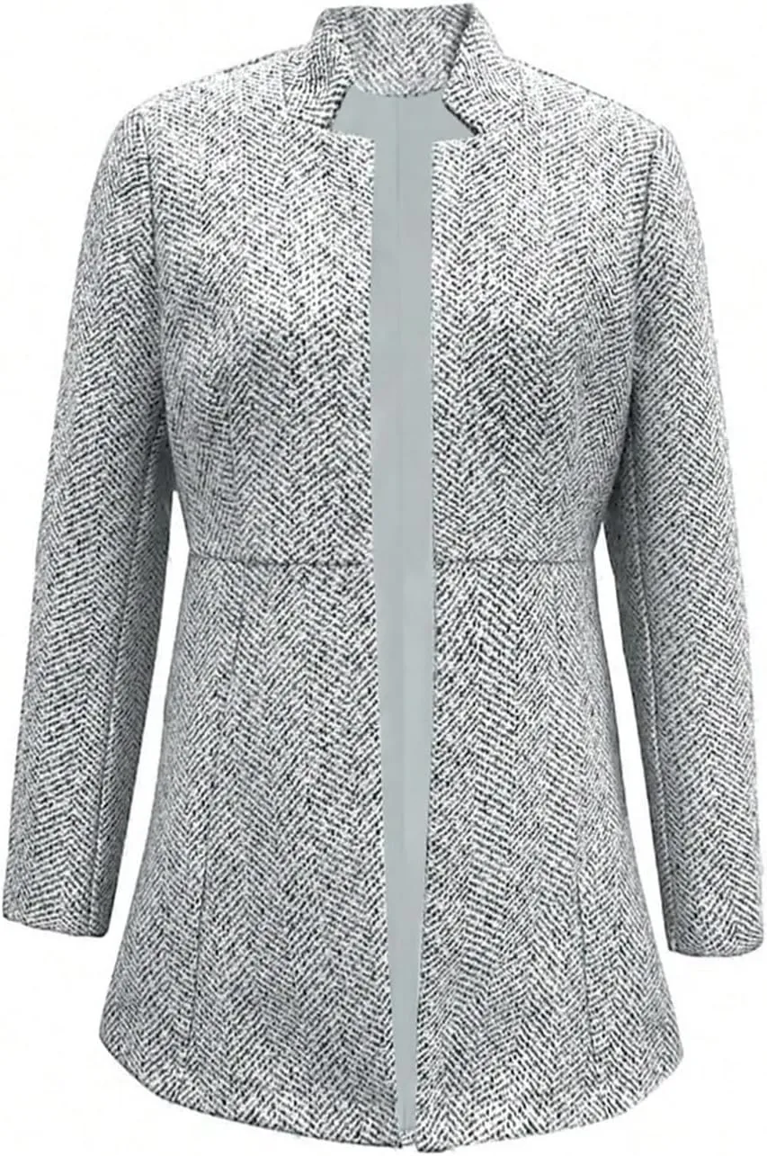 Women's Slim fit Suit Jacket, Fashionable Open Style Long Sleeved Casual Jacket, Business Jacket