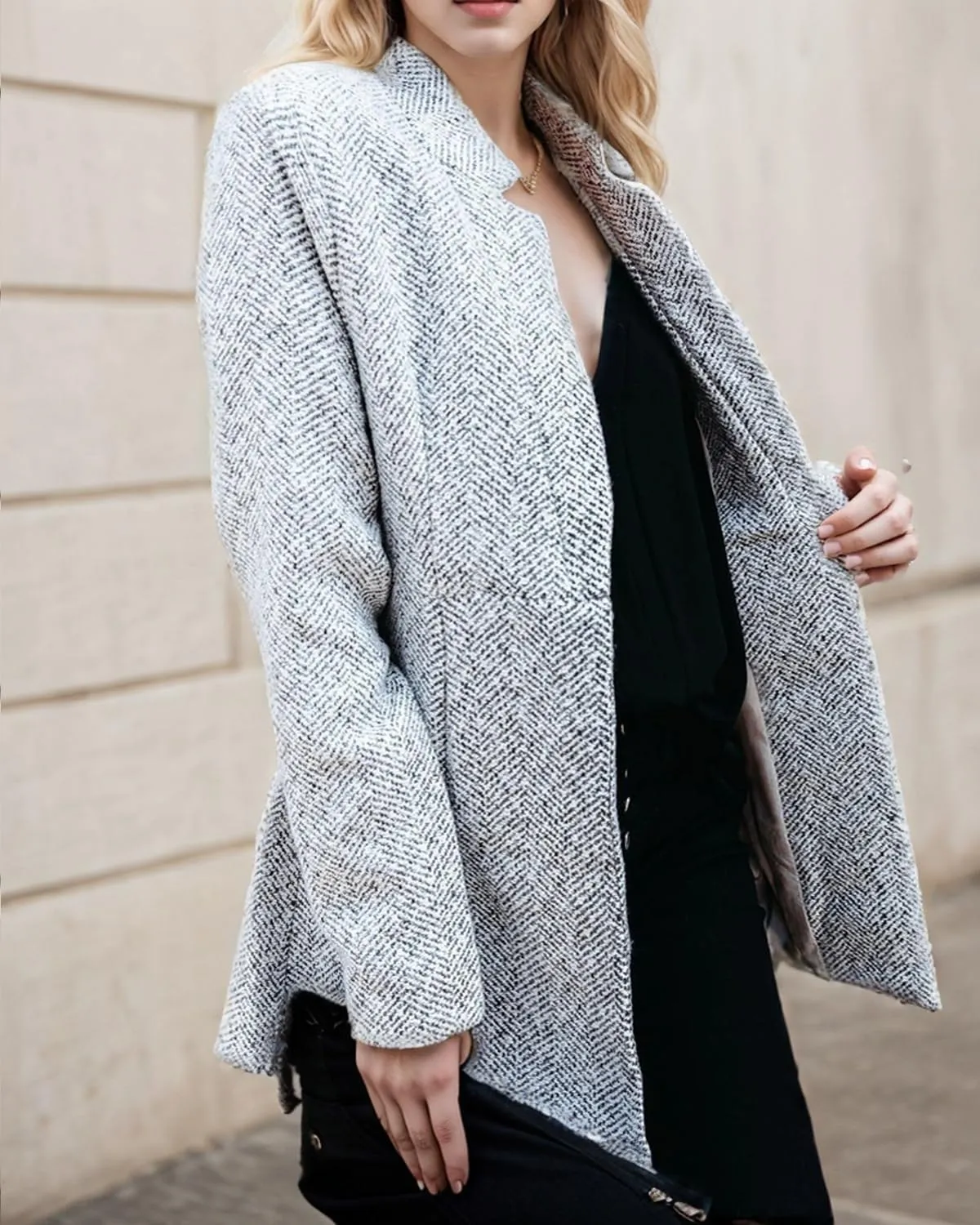 Women's Slim fit Suit Jacket, Fashionable Open Style Long Sleeved Casual Jacket, Business Jacket